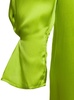 Lime Green Zoie Minidress V Neck Satin Effect in Silk Blend Woman