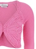 Pink Crop Butterfly Cardigan in Cotton Blend Woman