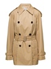 Beige Waterproof Trench Coat in Cotton Woman