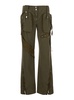 Cargo Trousers With Satin Inserts Military Green In Cotton Woman