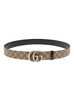 Reversible Belt with Double G Buckle in GG Supreme Canvas and Leather Man