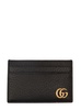 Black 'GG Marmont' Cardholder with Aged-gold Logo in Leather Man