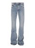 Light Blue High Waist Jeans with Logo Patch on the Rear and Wide Leg in Denim Man