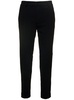 Black Slim Pants with Concealed Fastening in Cotton Woman