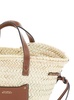 'Cadix Mini' Beige Handbag with Leather Trims ands Logo Detail in Raffia Woman