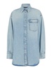 Light Blue Shirt with Buttons in Denim Woman