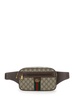 'Ophidia' Beige and Ebony Fanny Pack with Web Detail and Double G in GG Supreme Canvas Man