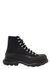 'trade Slick' Black Lace-up Boots With Thread Sole In Canvas Man