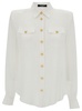 BALMAIN Western Style Poplin Shirt in White - Women's