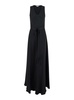 'Luxor' Black Long Dress with Bow in Fabric Woman