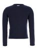 Blue Crewneck Sweater With Logo Patch On The Rear In Wool Blend Woman