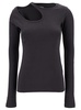 Grey Long Sleeve T-shirt With Cut-out In Cotton Blend Woman