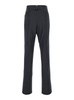 Grey Pinstripe Pants With Concealed Closure In Wool Man