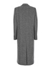 Grey Long Double-breasted Coat With Chevron Motif In Wool Blend Woman