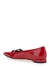 'emilie' Red Ballet Flats With Buckle In Patent Leather Woman