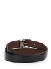 Black Belt With Gancini Buckle In Hammered Leather Man