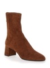 'saint Honoré' Brown Bootie With Half Moon Heel In Suede Woman