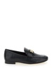 'eleonor' Black Slip-on Loafers With Double T In Leather Woman