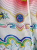 Multicolor Shirt With Cuban Collar And All-over Graphic Print In Silk Woman