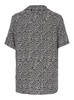 Black And White Bowling Shirt With All-over Monogram In Cupro Man