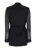 'Gagny' Black Single-Breasted Jacket With Logo Detail In Fabric And Organza Woman