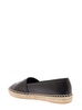 Black Espadrilles With Logo In Leather Woman