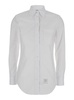 Classic Point Collar Shirt W/ Rwb Grosgrain Placket In Oxford