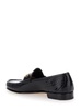 Black Slip-on Loafers With Chain Detail In Croco Effect Leather Man