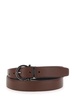 Black Belt With Gancini Buckle In Hammered Leather Man