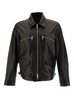 Black Biker Jacket With Collar And Zip In Smooth Leather Woman