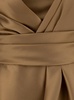 'mikado' Beige Maxi One-shoulder Draped Dress In Satin Woman