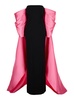 'kyla' Long Fuchsia And Black Dress With Train In Twill And Crepe Woman