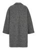 Grey Coat With Concealed Closure In Wool Woman