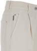 White Baggy Jeans With Button Closure In Stretch Cotton Denim Woman