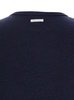 Blue Crewneck Sweater With Logo Patch On The Rear In Wool Blend Woman