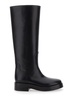 'Charlie' Black Knee High Boots In Leather Woman