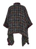 Multicolor Cape With Front Button Closure In Tweed Woman