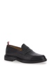 Black Slip-on Loafers With Loop Detail In Leather Man