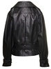 Black Double-breasted Jacket With Matching Belt In Leather Woman