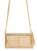 'downtown Bag' Gold-colored Shoulder Bag With Maxi Buckle In Metal Mesh Woman