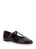 'Marcie' Bordeaux Ballet Flats with Gold Buckle in Patent Leather Woman