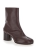 'tabi' Brown Ankle Boots With Pre-shaped Toe In Leather Woman