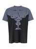 'men's Bust' Black And Grey T-shirt With Logo Embroidery In Cotton Man