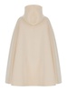 Beige Hooded Cape with Pockets in Wool Woman