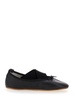 'gianna' Black Ballet Flats With Elastic Bands In Leather Woman