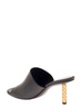 Black Mule With Gold 'g' Cube-shaped Heel And Branded Outer Sole In Leather Woman