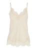 'coco' White Camie Top With Tonal Lace Trim In Silk Woman