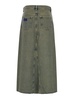 Maxi Grey Skirts With Slit At The Front In Denim Woman