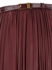 Long Bordeaux Pleated Skirt in Stretch Fabric Woman