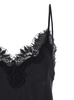 'coco' Black Camie Top With Tonal Lace Trim In Silk Woman